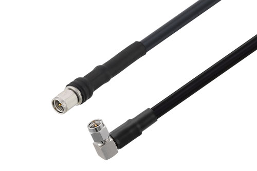 耐火仕様 SMA オス ～ SMA オス 直角 低損失ケーブル, LMR-240-FR 同軸, Times Microwave 製品使用