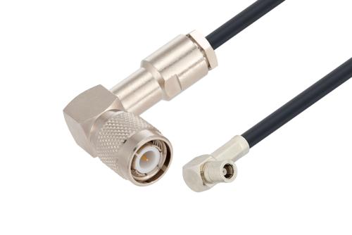 TNC オス 直角 ～ SMB プラグ 直角 低損失ケーブル, LMR-195-UF 同軸