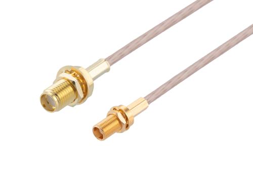 SMA メス バルクヘッド ～ MCX ジャック バルクヘッド ケーブル, RG316 同軸
