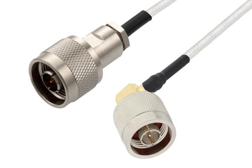 N オス ～ N オス 直角 ケーブル, PE-SR402FL 同軸, 熱収縮チューブ付