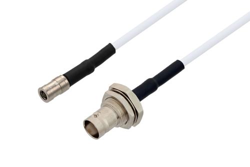 SMB プラグ ～ BNC メス バルクヘッド ケーブル, RG188-DS 同軸, 熱収縮チューブ付