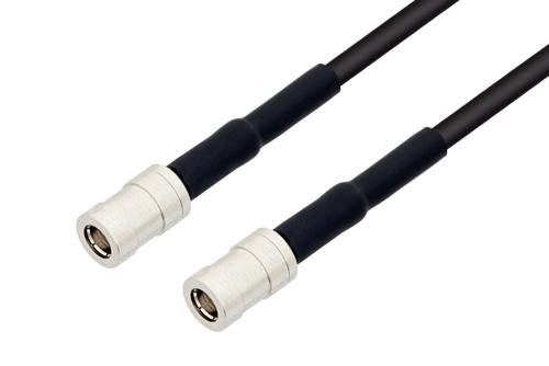 耐火仕様 SMB プラグ ～ SMB プラグ 低損失ケーブル, LMR-100-FR 同軸, 熱収縮チューブ付, 鉛フリーはんだ