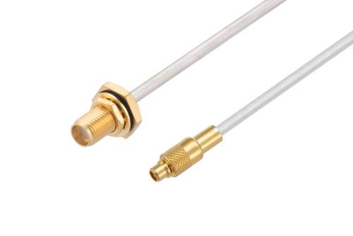 SMA メス バルクヘッド ～ MMCX プラグ ケーブル, スズメッキ RG405 同軸