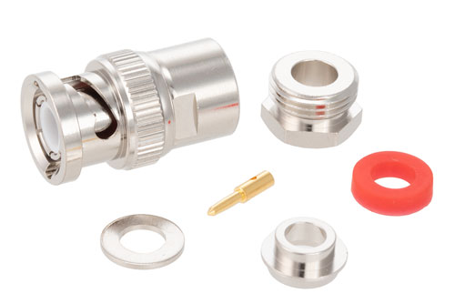 BNC オス コネクタ、クランプ/はんだ接続、RG58、RG55、RG141、RG142、RG223、RG400、RG303、PE-C195、PE-P195、LMR-195