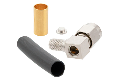 SMA オス 直角コネクタ、はんだ接続、RG58、RG55、RG142、RG223、RG400