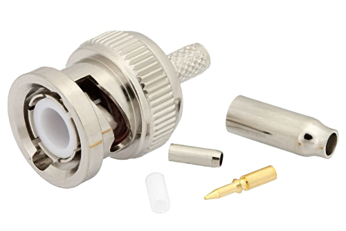 BNCオスコネクタ、圧着/圧着接続、RG174、RG316、RG188、LMR-100、PE-B100、PE-C100、.100インチ