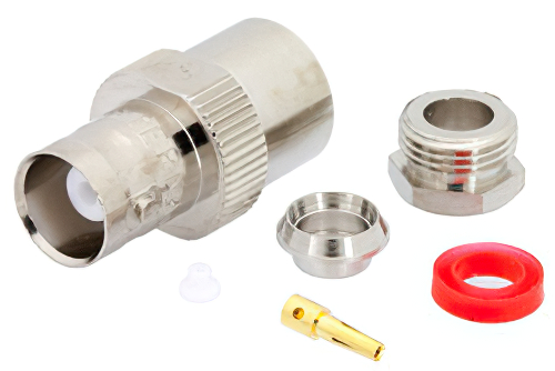 BNC メス コネクタ、クランプ/はんだ接続、RG59、RG62、RG71