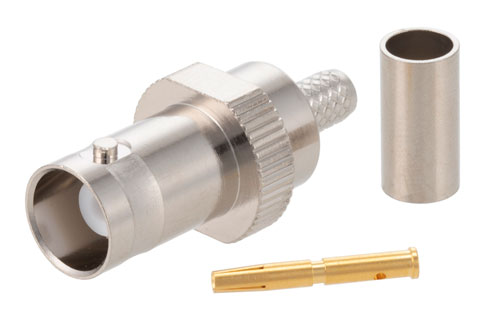 BNC メス コネクタ、圧着/はんだ接続、PE-C195、PE-P195、RG58、RG141、RG303、LMR-195、.195インチ