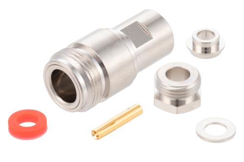 N メス コネクタ、クランプ/はんだ接続、RG58、RG55、RG141、RG142、RG223、RG400、RG303、PE-C195、PE-P195、LMR-195