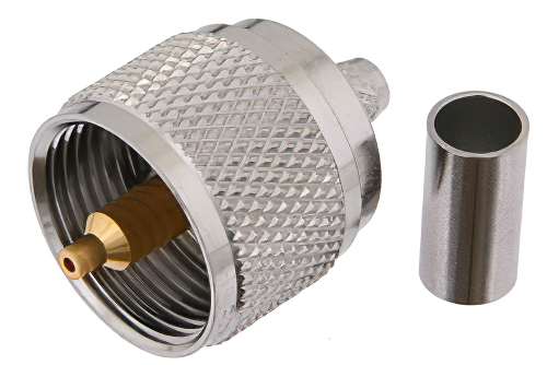 UHF オス コネクタ、圧着/はんだ接続、RG59、RG62、RG71