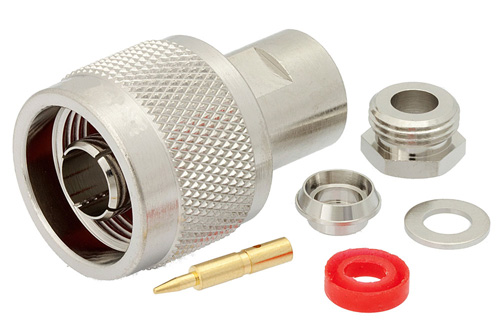 N オス コネクタ、クランプ/はんだ接続、RG58、RG55、RG141、RG142、RG223、RG400、RG303、PE-C195、PE-P195、LMR-195