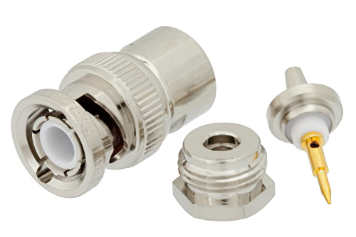 BNC オス コネクタ、クランプ/はんだ接続、RG174、RG316、RG188、.100インチ、PE-B100、PE-C100、LMR-100