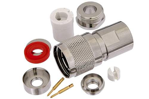 95 Ω 3/4インチ-20二軸 オス コネクタ、クランプ/はんだ接続、PE-S330