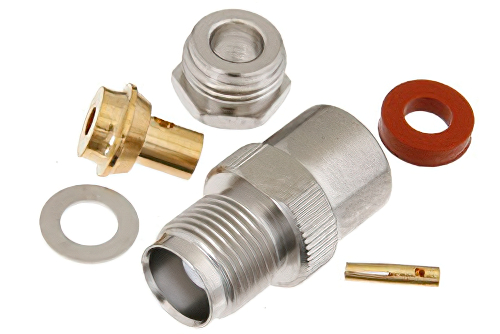 TNC メス コネクタ、クランプ/はんだ接続、PE-SR402AL、PE-SR402FL、RG402