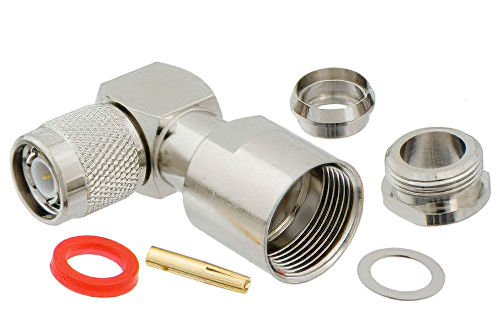 TNC オス 直角コネクタ、クランプ/はんだ接続、RG213、RG214、RG8、RG9、RG11、RG225、RG393、RG144、RG216、RG215