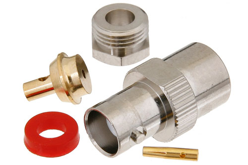 BNC メス コネクタ、クランプ/はんだ接続、PE-SR405AL、PE-SR405FL、RG405