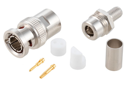 78 Ω BNC二軸 プラグ コネクタ、圧着/はんだ接続、RG108、78Ω二軸