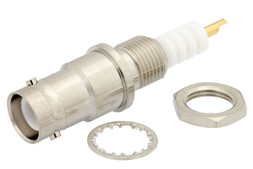 SHV ジャック バルクヘッドマウントコネクタ、はんだ接続、ソルダーカップターミナル、.350インチD穴