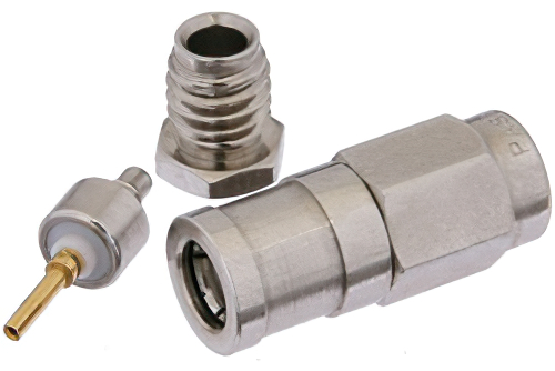 SMB プラグ コネクタ、クランプ/はんだ接続、RG178、RG196