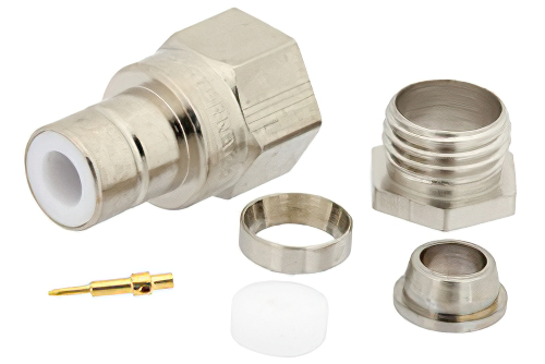 75 Ω SMB ジャック コネクタ、クランプ/はんだ接続、RG59、RG62