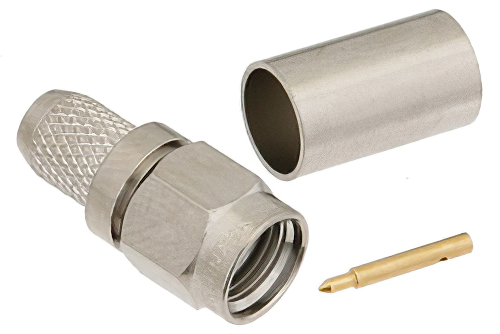 SMA オス コネクタ、圧着/はんだ接続、RG59、RG62、RG71