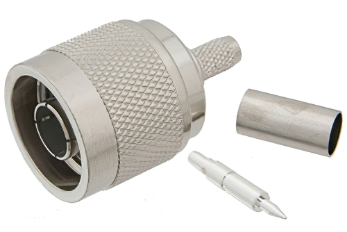 N オス コネクタ、圧着/はんだ接続、RG58、RG141、RG303、LMR-195、PE-C195、PE-P195、.195インチ