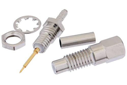 SMC ジャック バルクヘッドマウントコネクタ、圧着/はんだ接続、RG178、RG196