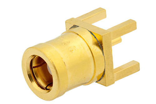 SMB プラグ コネクタ、はんだ接続、スルーホールPCB、.200インチx.067インチ穴間隔