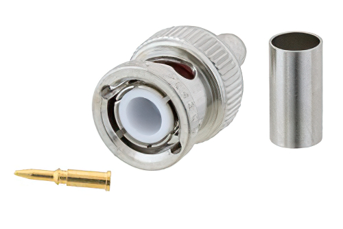 BNC オス コネクタ、圧着/はんだ接続、RG59プレナム、RG59-P、RG302