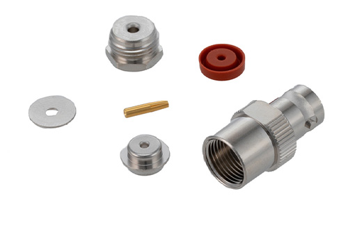 BNC メス コネクタ、クランプ/はんだ接続、RG178、RG196