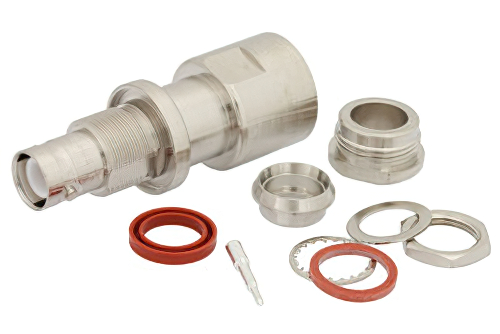 SHV ジャック バルクヘッドマウントコネクタ、クランプ/はんだ接続、RG213、RG214、RG8、RG9、RG225、RG393、RG215、.480インチD穴