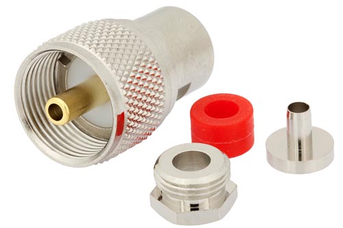 UHF オス コネクタ、クランプ/はんだ接続、RG58、RG55、RG141、RG142、RG223、RG400、RG303、PE-C195、PE-P195、LMR-195