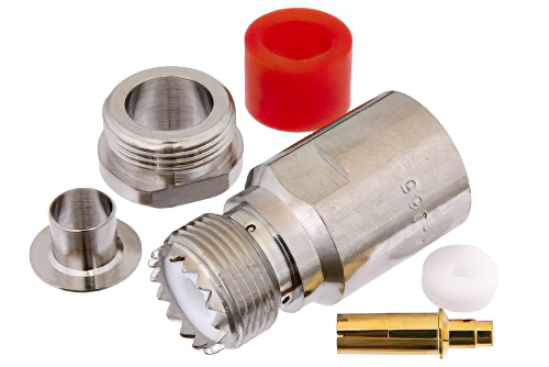 UHF メス コネクタ、クランプ/はんだ接続、RG213、RG214、RG8、RG9、RG11、RG225、RG393、RG144、RG216、RG215