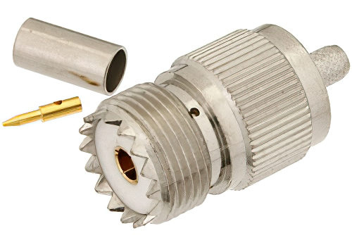 UHF メス コネクタ、圧着/はんだ接続、RG55、RG141、RG142、RG223、RG400