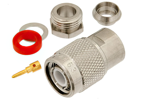 TNC オス コネクタ、クランプ/はんだ接続、RG8X、PE-C240、.240インチ、B7808A、LMR-240