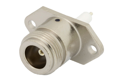 N メス コネクタ、はんだ接続、2ホールパネルマウント、ピンターミナル、1.0インチ穴間隔