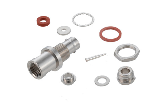 SHV ジャック バルクヘッドマウントコネクタ、クランプ/はんだ接続、RG58、RG142、RG223、RG400、RG141、RG303、RG55、LMR-400、PE-C195、PE-P195、.480インチD穴