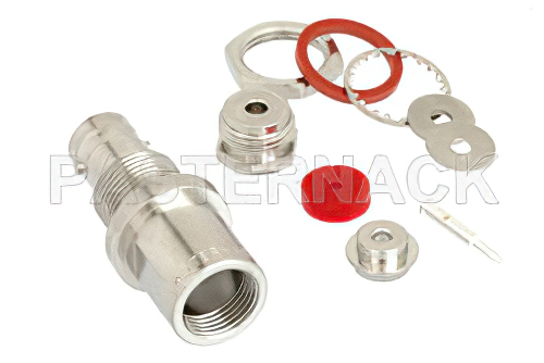 SHV ジャック バルクヘッドマウントコネクタ、クランプ/はんだ接続、RG174、RG316、RG188、.480インチD穴