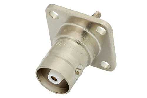 C メス コネクタ、はんだ接続、4ホールパネルマウント、ソルダーカップターミナル、.718インチ穴間隔