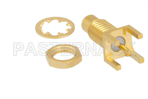 SMC ジャック バルクヘッドマウントコネクタ、はんだ接続、スルーホールPCB、.177インチD穴