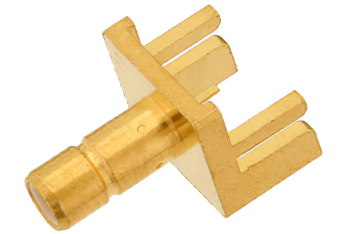 SMB ジャック コネクタ、はんだ接続、.042インチエンドランチPCB、.375インチx.500インチ端子