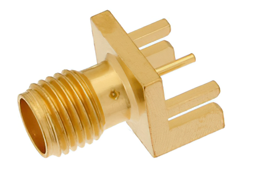 SMA メス コネクタ、はんだ接続、.042インチエンドランチPCB、.030インチ直径