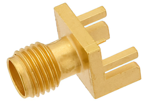 SMA メス コネクタ、はんだ接続、.047インチエンドランチPCB、.375インチx.500インチ端子