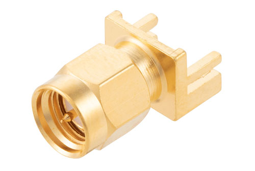 SMA オス コネクタ、はんだ接続、.042インチエンドランチPCB、.375インチx.500インチ端子