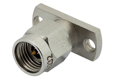 2.92mm オス フィールド交換式コネクタ、2ホールパネルマウント、.012インチピン、.481インチ穴間隔