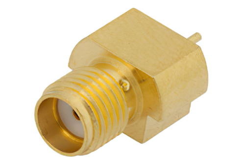 SMA メス コネクタ、はんだ接続、エンドランチPCB、.030インチ直径