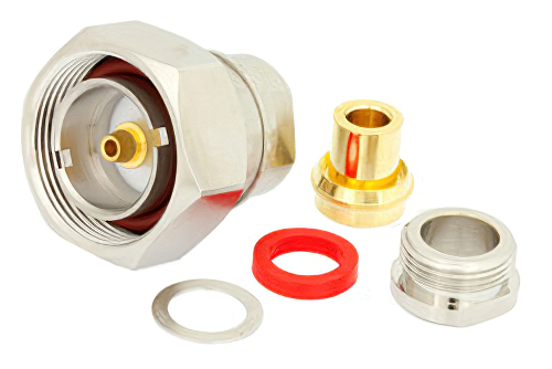 7/16 DIN オス コネクタ、クランプ/はんだ接続、PE-SR401AL、PE-SR401FL、RG401