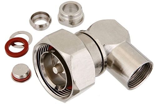 7/16 DIN オス 直角コネクタ、クランプ/はんだ接続、RG213、RG214、RG8、RG9、RG225、RG393、RG215