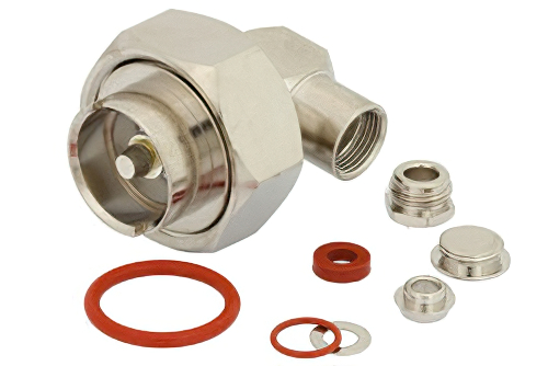 7/16 DIN オス 直角コネクタ、クランプ/はんだ接続、RG58、RG55、RG141、RG142、RG223、RG400