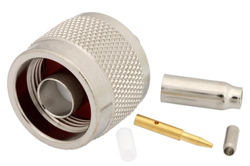 N オス コネクタ、圧着/はんだ接続、RG174、RG316、RG188、LMR-100、PE-B100、PE-C100、.100インチ